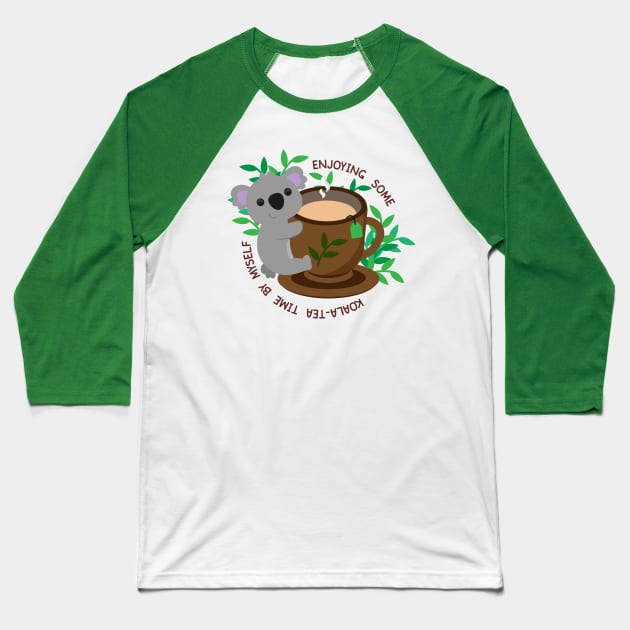 Koala-Tea Time Baseball T-Shirt by StrayKoi